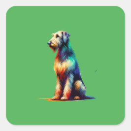 Irish Wolfhound Dog Quadratischer Aufkleber