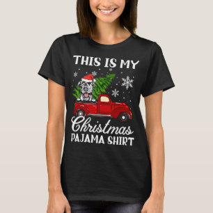 Irish Wolfhound Dog Reiten Red Truck mit Christma T-Shirt