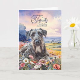 Irish Wolfhound Dog with Wildflowers Pet Sympathy Karte