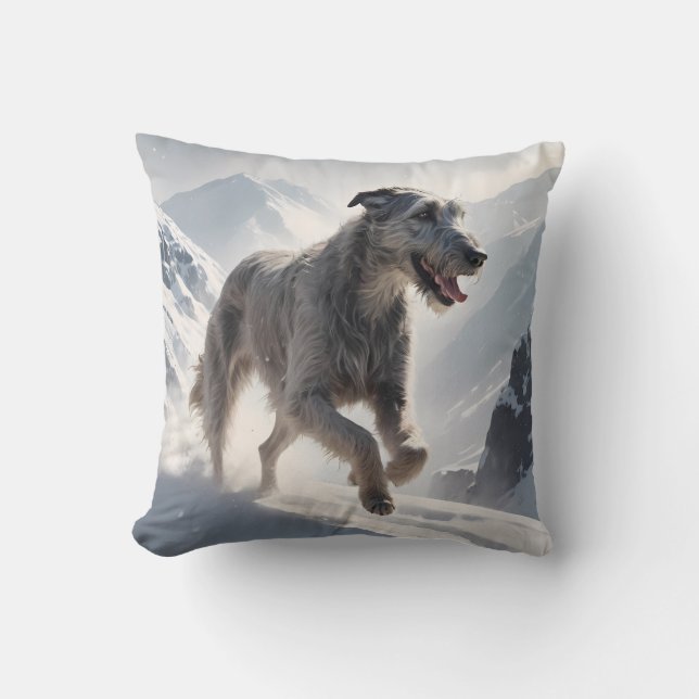 Irish Wolfhound Elegant Breed Throw Pillow Kissen (Vorderseite)