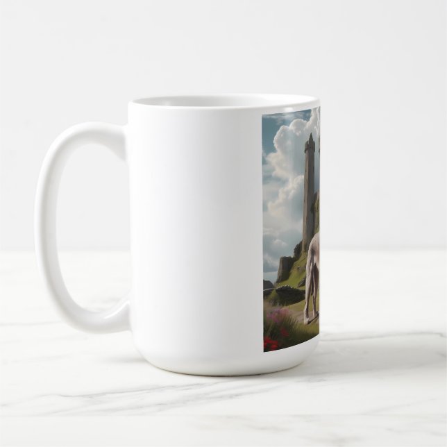 Irish Wolfhound Élégante race café Mug (Gauche)