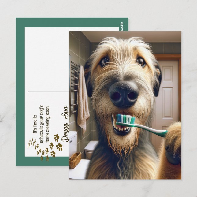 Irish Wolfhound Erinnerung vom Veterinäramt Postkarte (Vorne/Hinten)