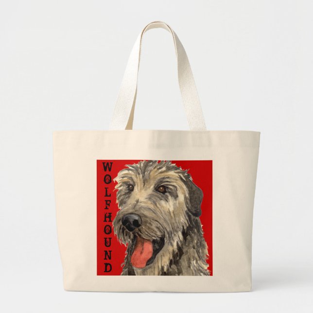 Irish Wolfhound Farbblock Jumbo Stoffbeutel (Vorne)