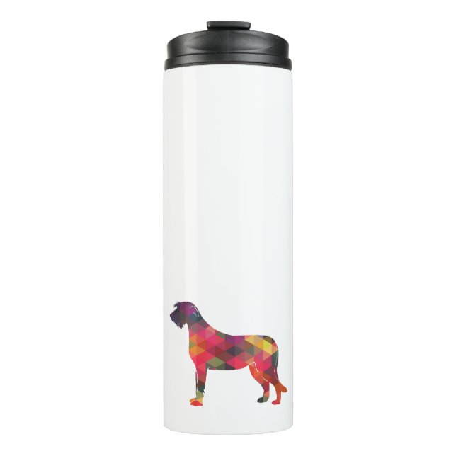 Irish Wolfhound Geometric Pattern Silhouette Multi Thermosbecher (Vorderseite)