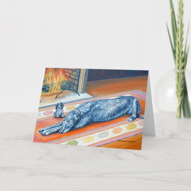 Irish Wolfhound Grußkarten Karte (Vorderseite)