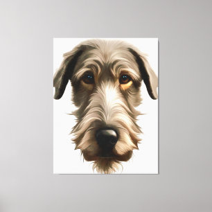 Irish Wolfhound-Haustierporträtmalerei isoliert au Leinwanddruck