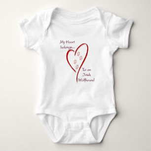 Irish Wolfhound Heart Belongs Baby Strampler