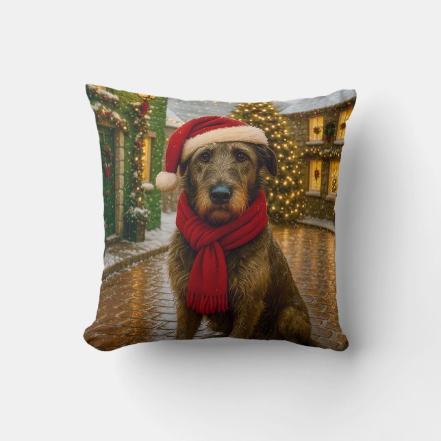 Irish Wolfhound Holiday  Kissen (Vorderseite)