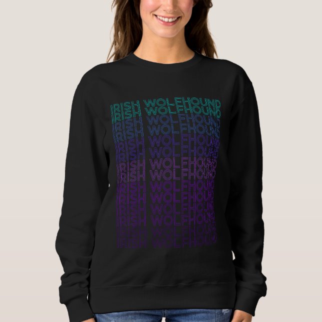 Irish Wolfhound Hund Retro Sweatshirt (Vorderseite)