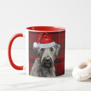Irish Wolfhound Hund Rotkariert Weihnachten Tasse