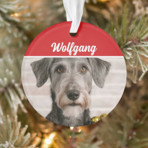 Irish Wolfhound Hund Urlaub Foto Weihnachten Ornament