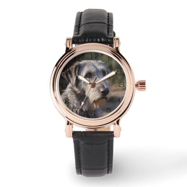 Irish Wolfhound ich bin nicht erstaunt, Ladys Watc Armbanduhr (Vorderseite)