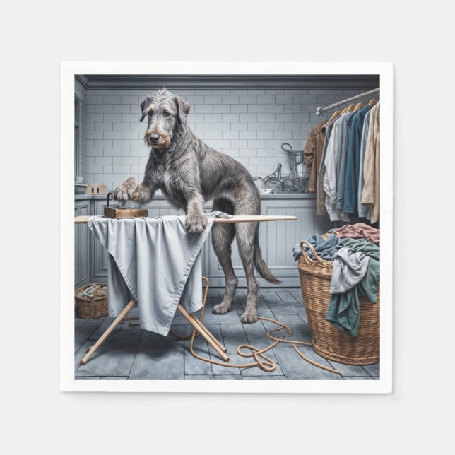 Irish Wolfhound Ironing Clothes Serviette (Vorderseite)