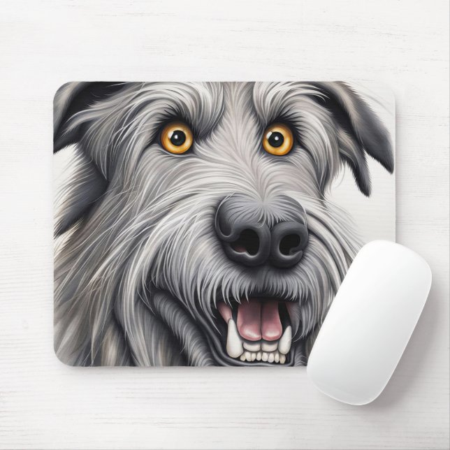 Irish Wolfhound Karikatur Mousepad (Mit Mouse)