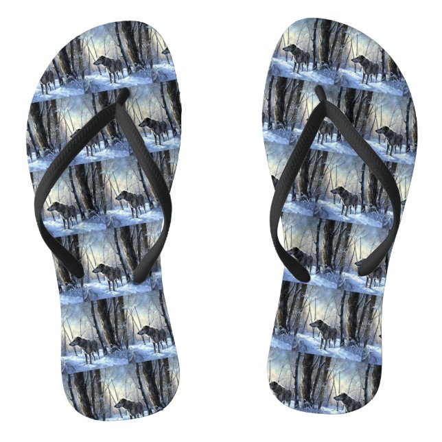 Irish Wolfhound Let It Snow Weihnachten Flip Flops (Fußbett)