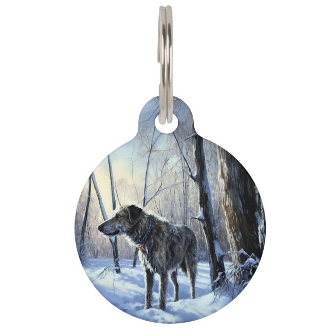 Irish Wolfhound Let It Snow Weihnachten Haustiermarke (Vorderseite)