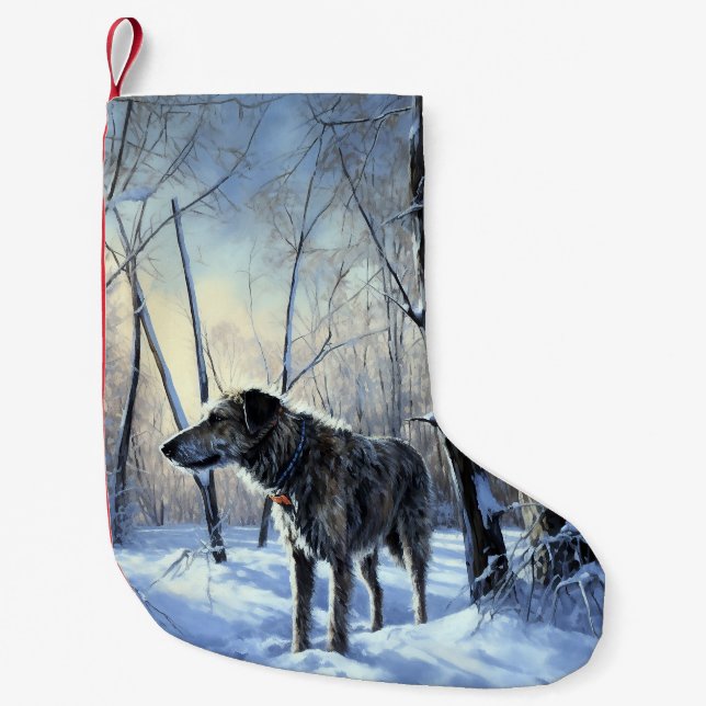 Irish Wolfhound Let It Snow Weihnachten Kleiner Weihnachtsstrumpf (Vorderseite)