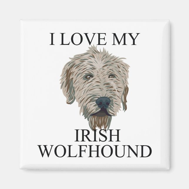 Irish Wolfhound Liebe! Magnet (Vorne)