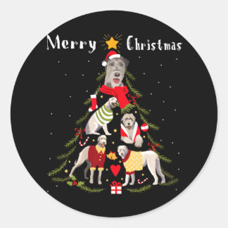 Irish Wolfhound Lover Xmas Dog Runder Aufkleber