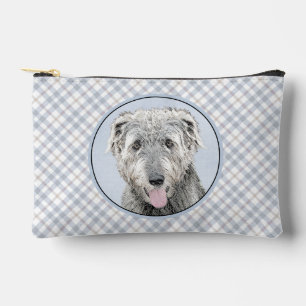 Irish Wolfhound Malerei Grau Original Hunde Kunst Zubehörtasche