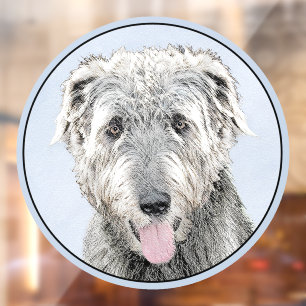Irish Wolfhound-Malerei - Süße originelle Hundekun Fensteraufkleber