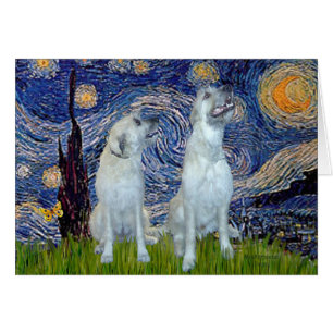 Irish Wolfhound-Paar - Sternennacht