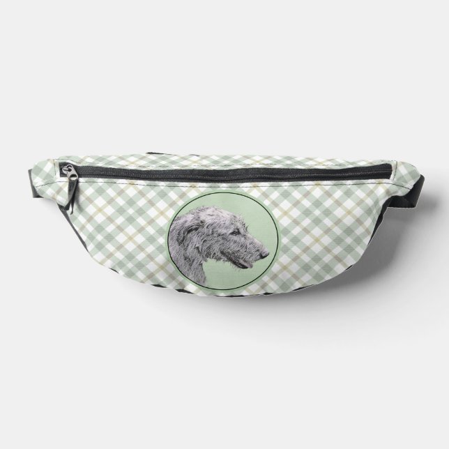 Irish Wolfhound Painting Gray Original Dog Art Bauchtasche (Ablage )