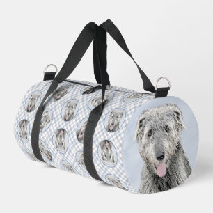 Irish Wolfhound Painting Gray Original Dog Art Duffle Bag
