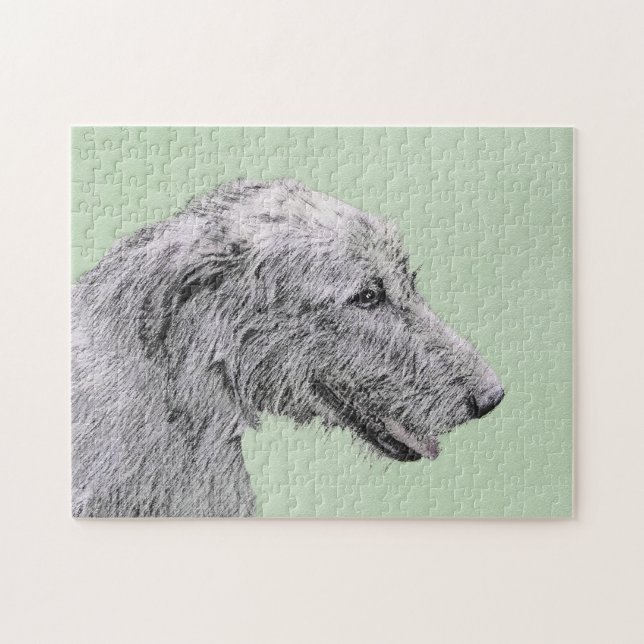 Irish Wolfhound Painting - Niedliche Original Dog  (Horizontal)