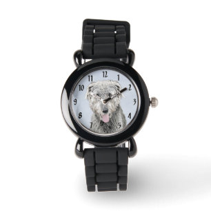 Irish Wolfhound Painting - Niedliche Original Dog  Armbanduhr