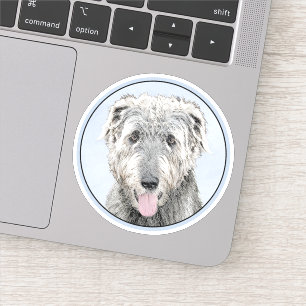 Irish Wolfhound Painting - Niedliche Original Dog Aufkleber