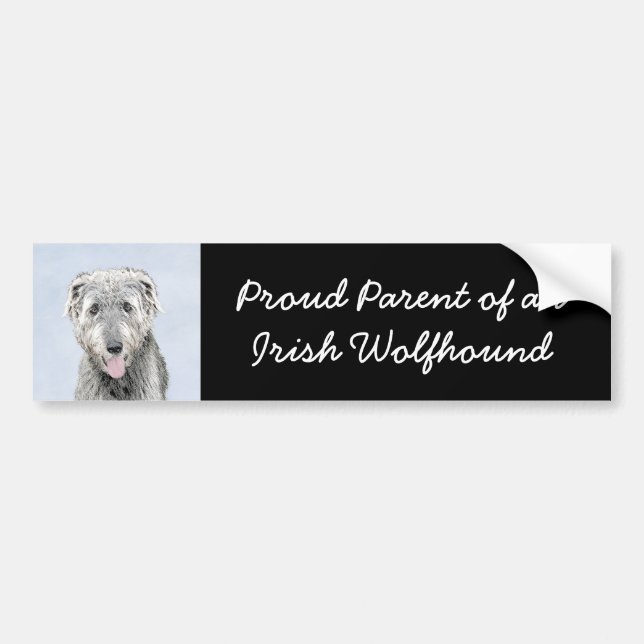 Irish Wolfhound Painting - Niedliche Original Dog  Autoaufkleber (Vorne)