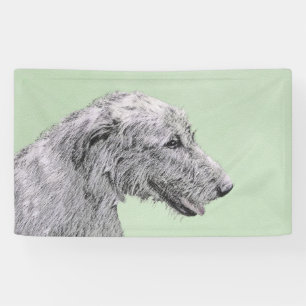 Irish Wolfhound Painting - Niedliche Original Dog Banner