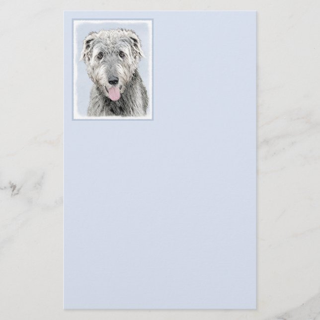 Irish Wolfhound Painting - Niedliche Original Dog  Briefpapier (Vorderseite)
