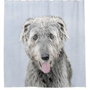 Irish Wolfhound Painting - Niedliche Original Dog Duschvorhang
