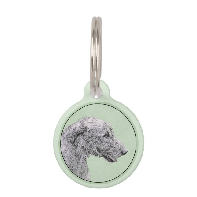 Irish Wolfhound Painting - Niedliche Original Dog  Haustiermarke (Vorderseite)