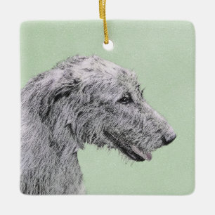 Irish Wolfhound Painting - Niedliche Original Dog  Keramikornament
