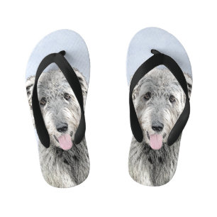 Irish Wolfhound Painting - Niedliche Original Dog  Kinderbadesandalen