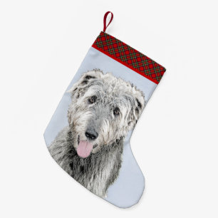 Irish Wolfhound Painting - Niedliche Original Dog  Kleiner Weihnachtsstrumpf