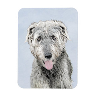 Irish Wolfhound Painting - Niedliche Original Dog Magnet