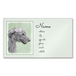 Irish Wolfhound Painting - Niedliche Original Dog  Magnetische Visitenkarte
