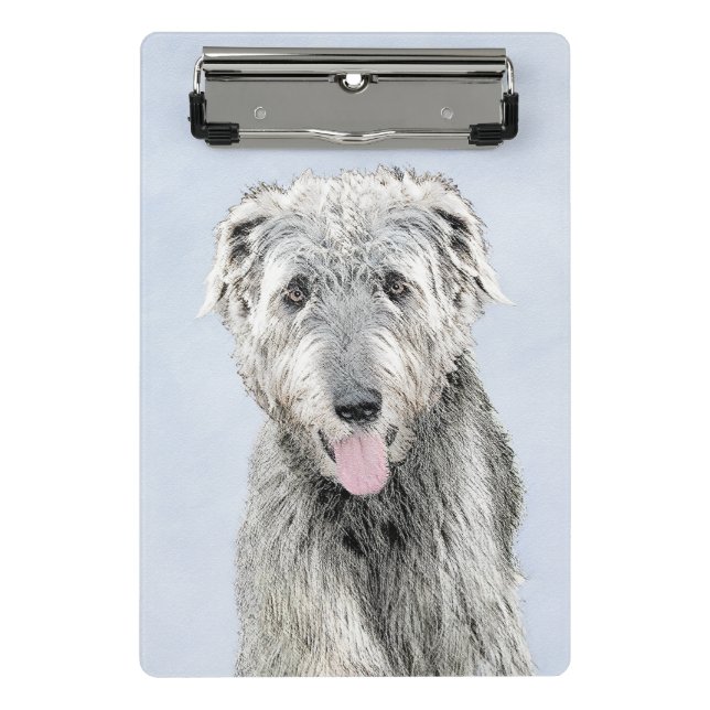 Irish Wolfhound Painting - Niedliche Original Dog  Mini Klemmbrett (Vorderseite)