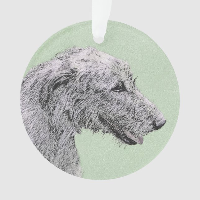 Irish Wolfhound Painting - Niedliche Original Dog  Ornament (Vorderseite)