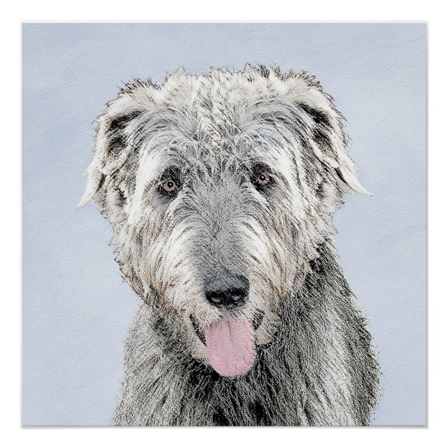 Irish Wolfhound Painting - Niedliche Original Dog  Poster (Vorderseite)