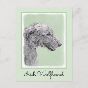 Irish Wolfhound Painting - Niedliche Original Dog  Postkarte