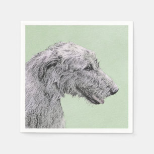 Irish Wolfhound Painting - Niedliche Original Dog Serviette