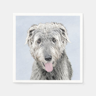 Irish Wolfhound Painting - Niedliche Original Dog Serviette