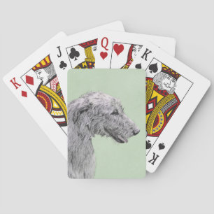 Irish Wolfhound Painting - Niedliche Original Dog  Spielkarten