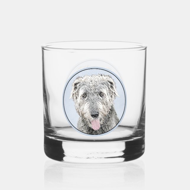 Irish Wolfhound Painting - Niedliche Original Dog  Whiskyglas (Vorderseite)