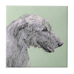 Irish Wolfhound Painting - Niedliche Original Hund Fliese